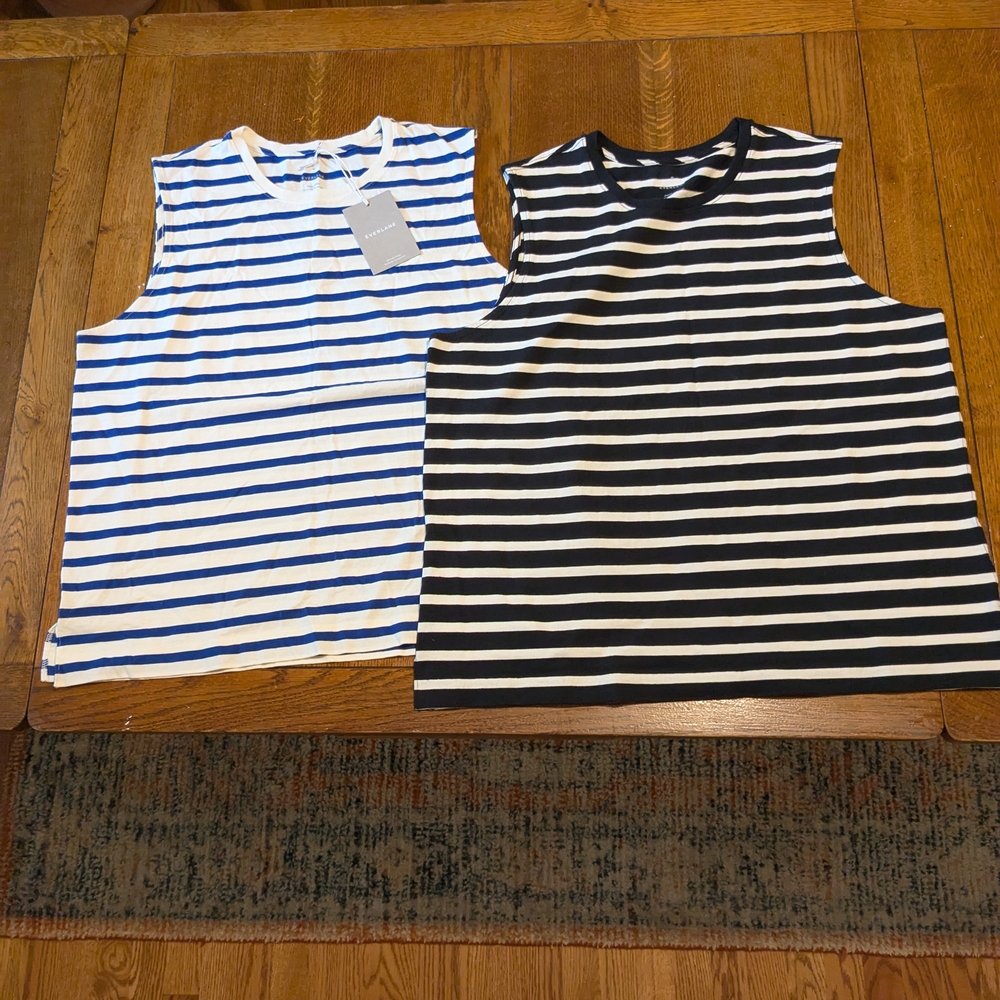 Two Everlane Organic Muscle Tanks
